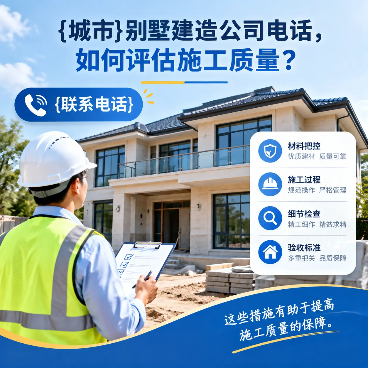 望谟别墅建造公司电话,如何评估施工质量?